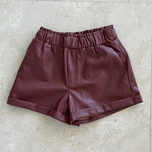 Forever 21 maroon leather shorts